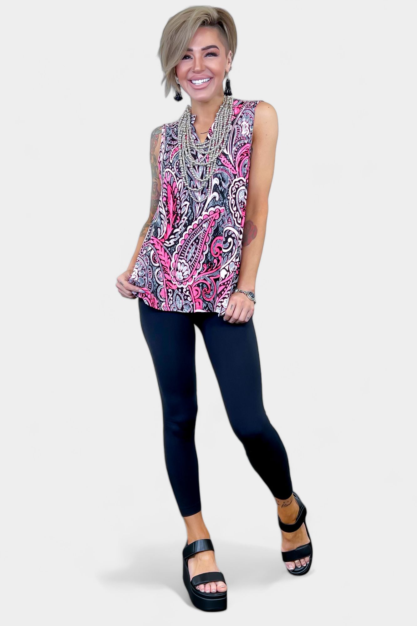Black Multi Paisley Lizzy Tank Top sold by ZZs product image thumbnail 2