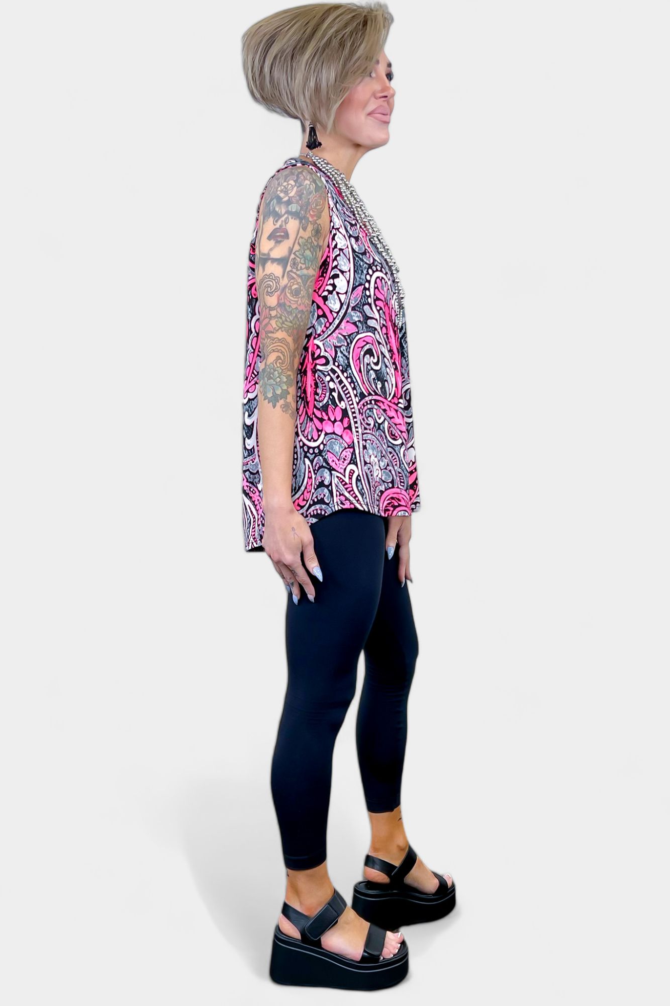 Black Multi Paisley Lizzy Tank Top sold by ZZs product image thumbnail 4
