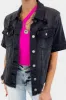 Black Short Sleeve Denim Jacket [NO RETURNS] sold by ZZs
