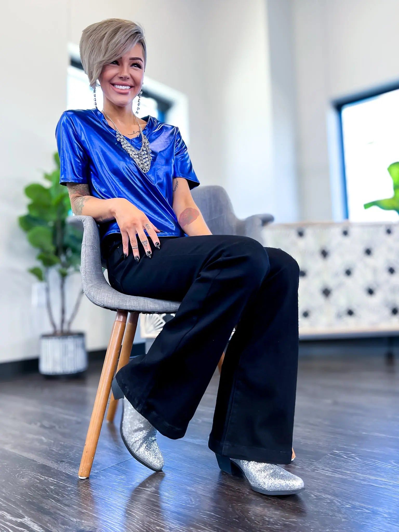 Metallic Top | Blue sold by ZZs