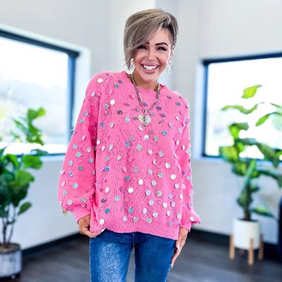Pink Sparkle Long Sleeve Sweater sold by ZZs