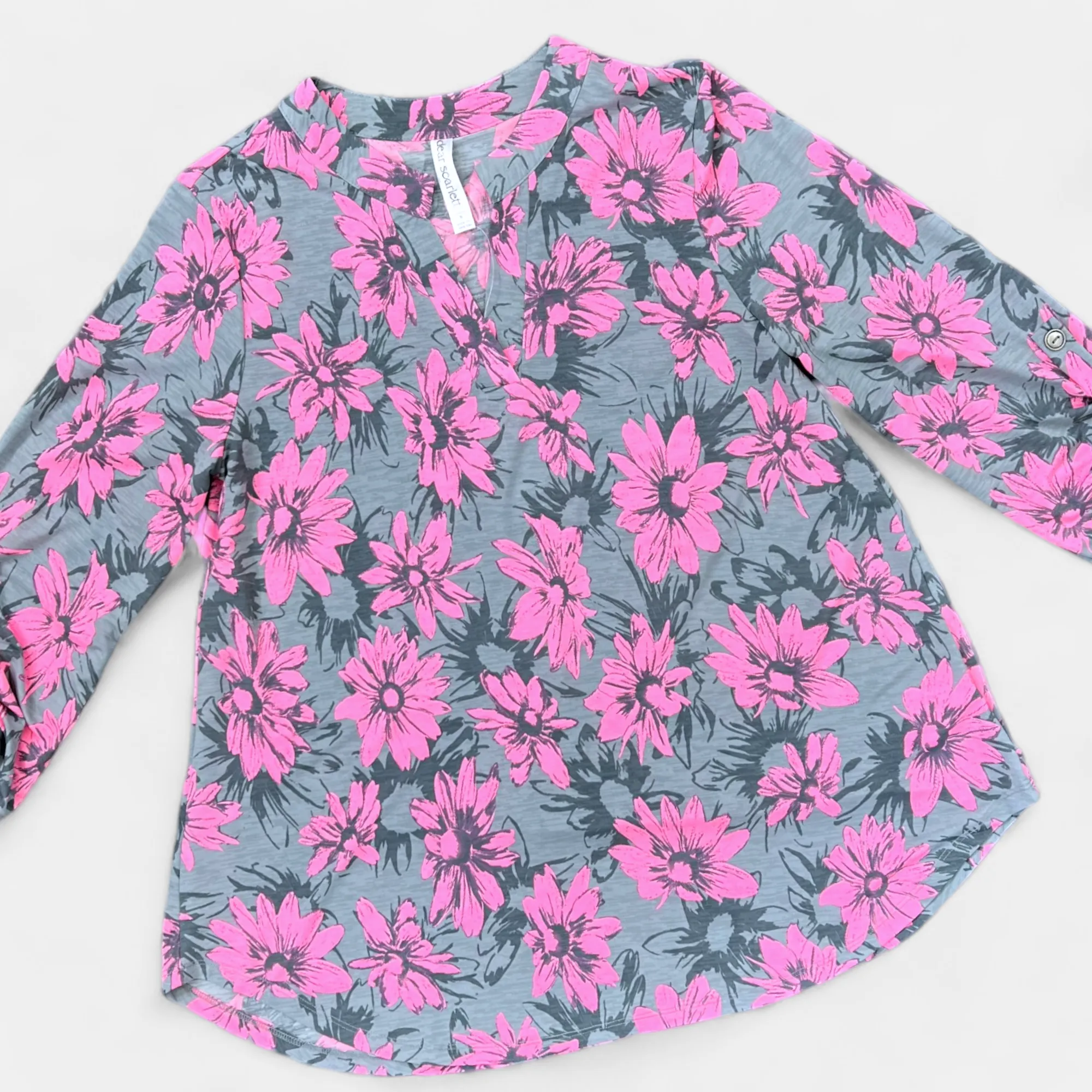 Pink & Grey Floral Lizzy Top sold by ZZs product image thumbnail 2