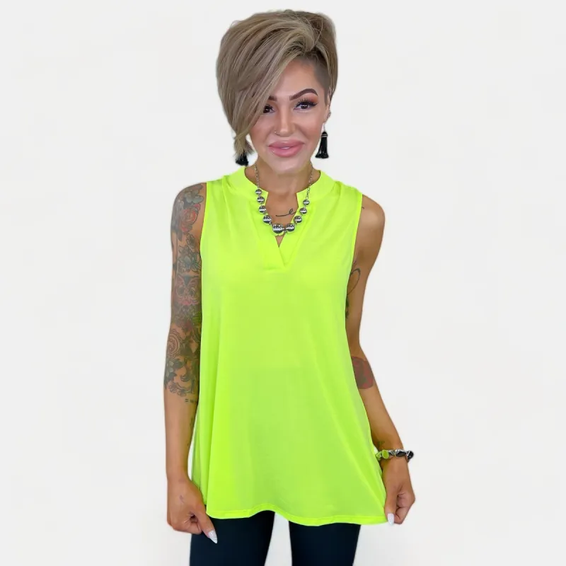 Neon Green Lizzy Tank Top sold by ZZs