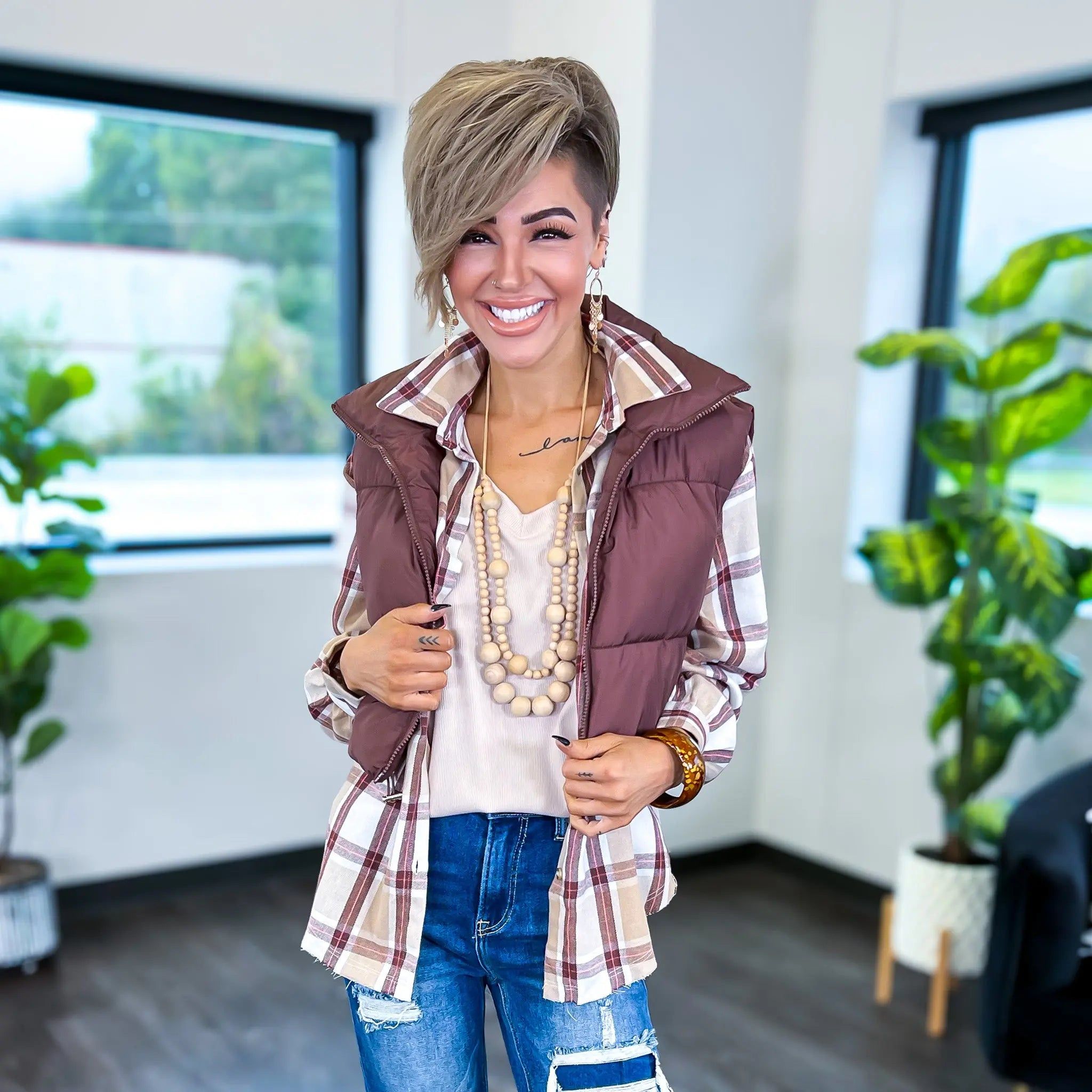 Ivory Layered Wood Bead Necklace sold by ZZs product image thumbnail 5