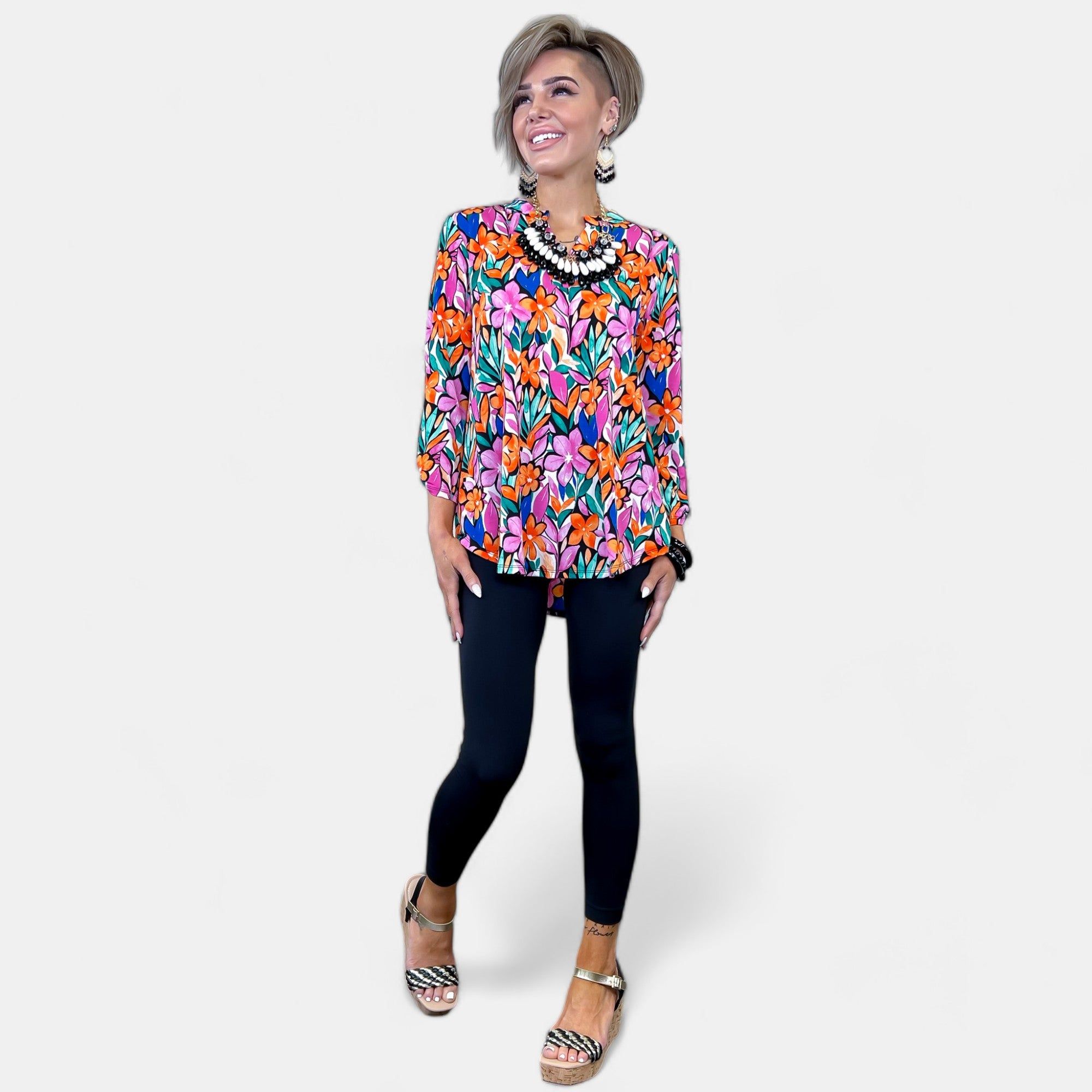 Multi Floral Lizzy Top sold by ZZs
