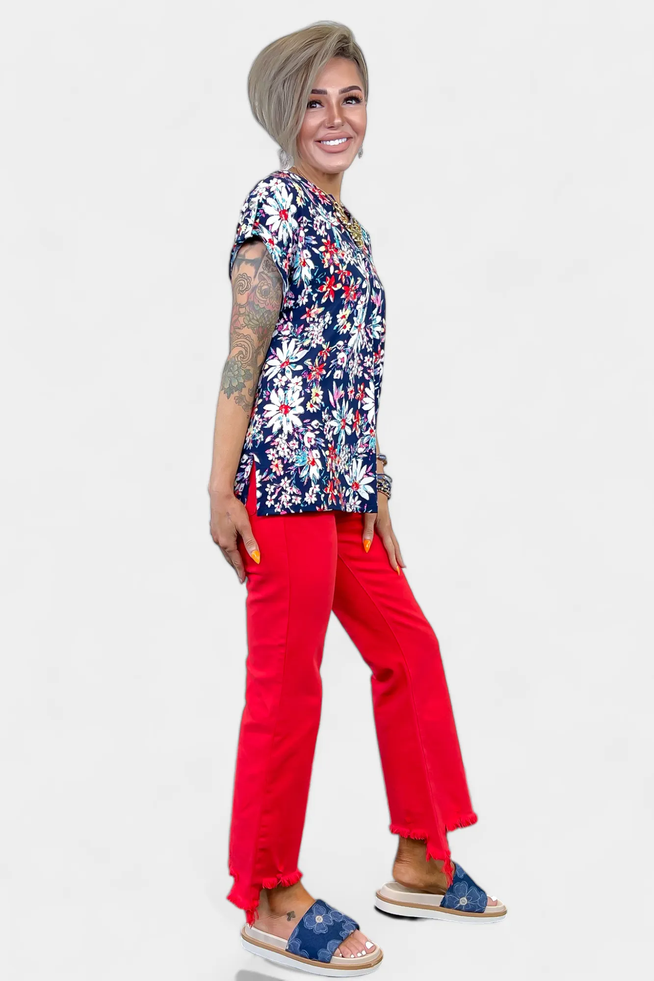Navy Daisy Lizzy Short Sleeve Top sold by ZZs product image thumbnail 5