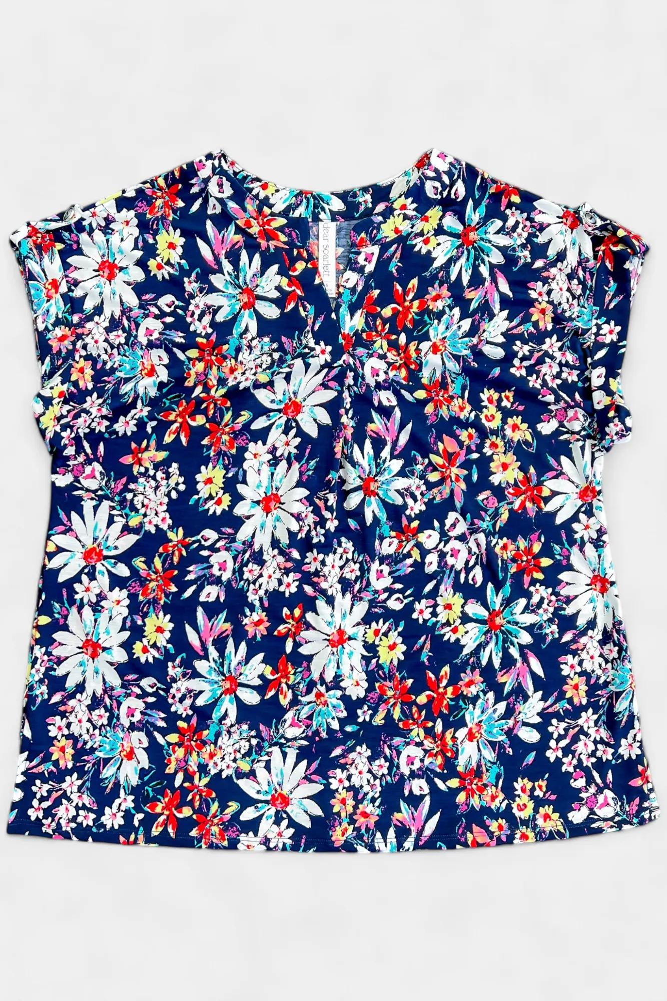 Navy Daisy Lizzy Short Sleeve Top sold by ZZs