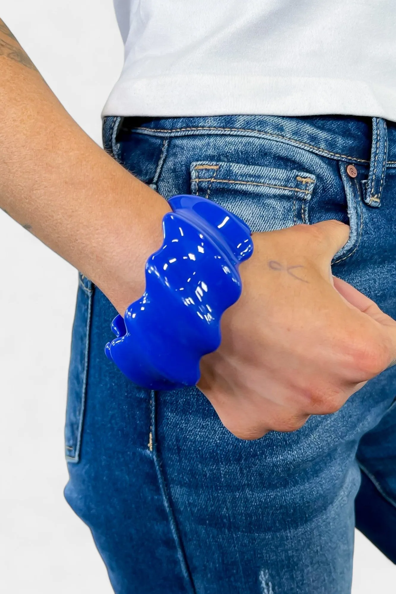 Blue Wavy Bangle Bracelet sold by ZZs product image thumbnail 2