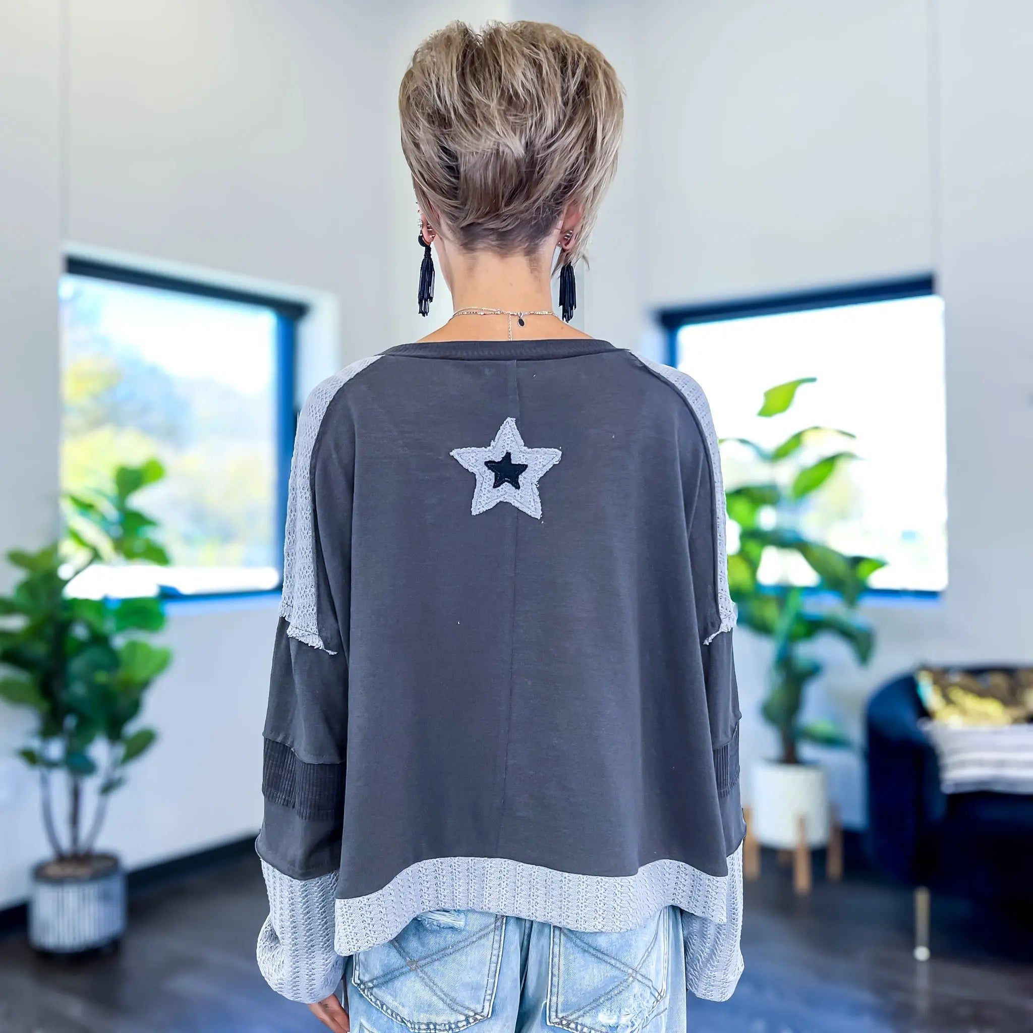 Charcoal Star Patch Top sold by ZZs product image thumbnail 7