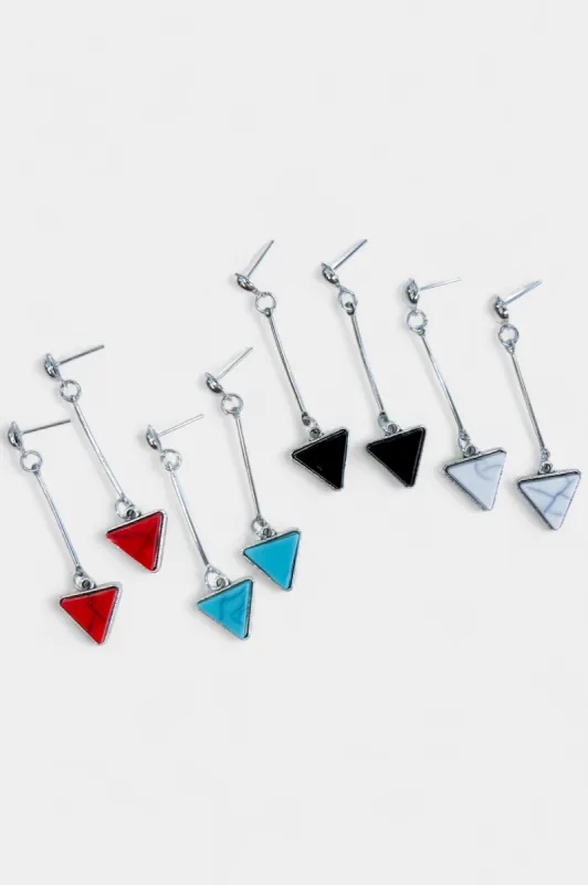 Triangle Marble Drop Earrings sold by ZZs