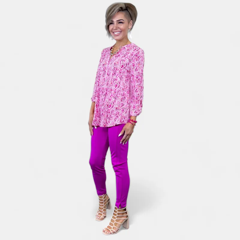 Pink Damask Lizzy Top sold by ZZs