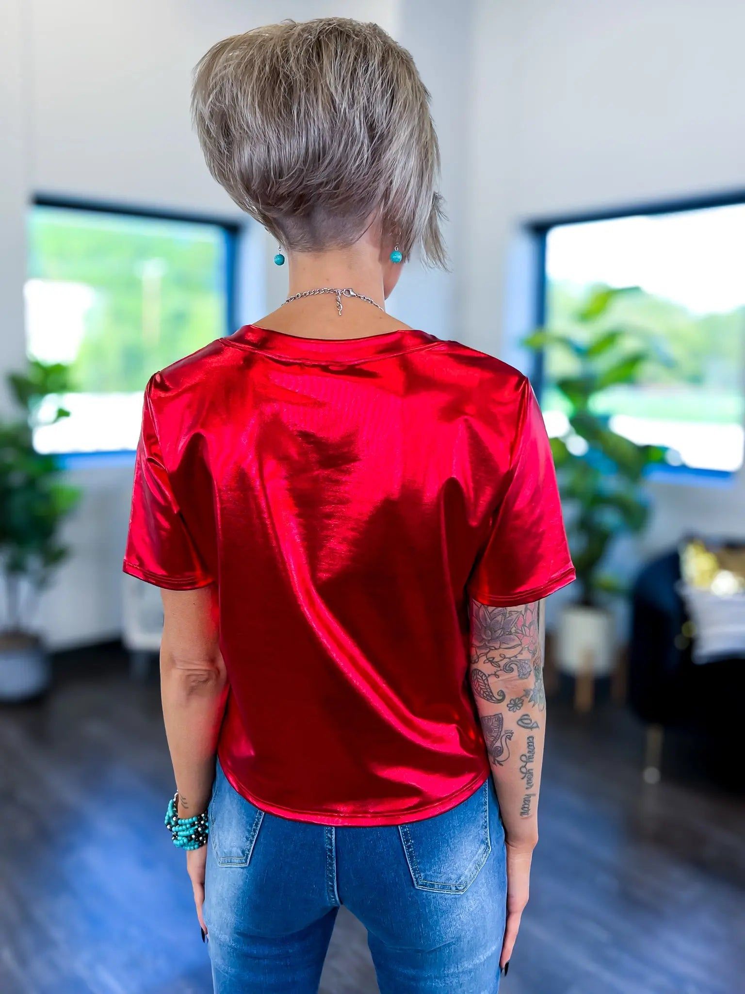 Red Metallic Top sold by ZZs product image thumbnail 4