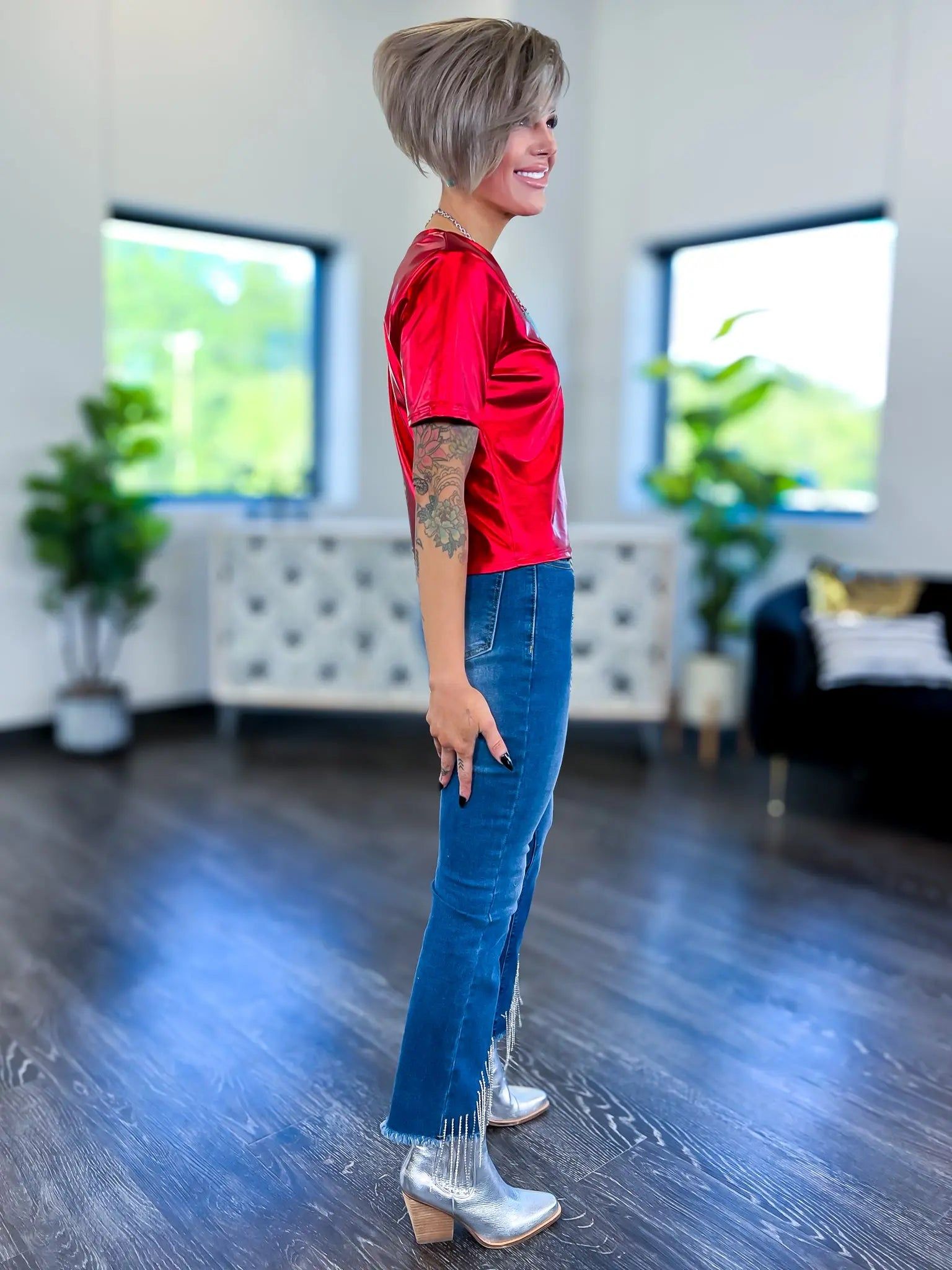 Red Metallic Top sold by ZZs product image thumbnail 3