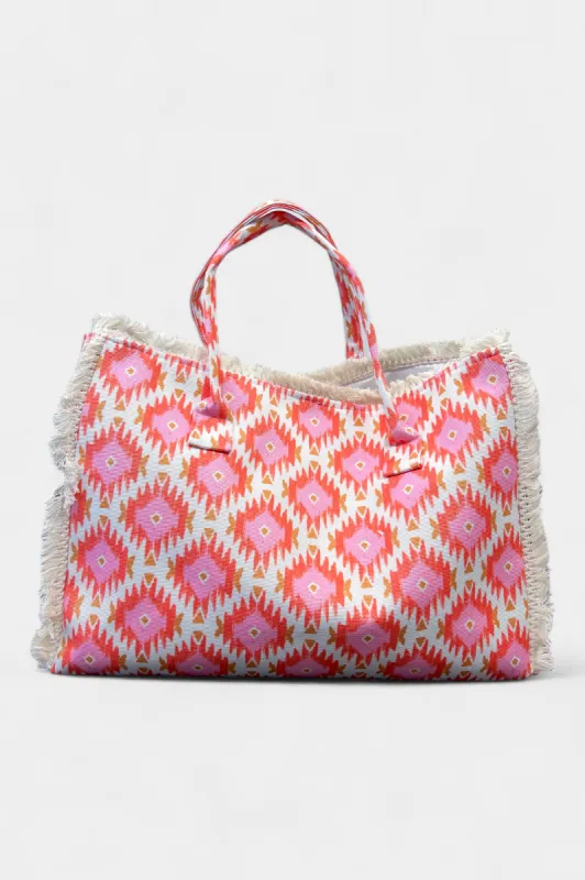 Pink Aztec Fringe Bag sold by ZZs