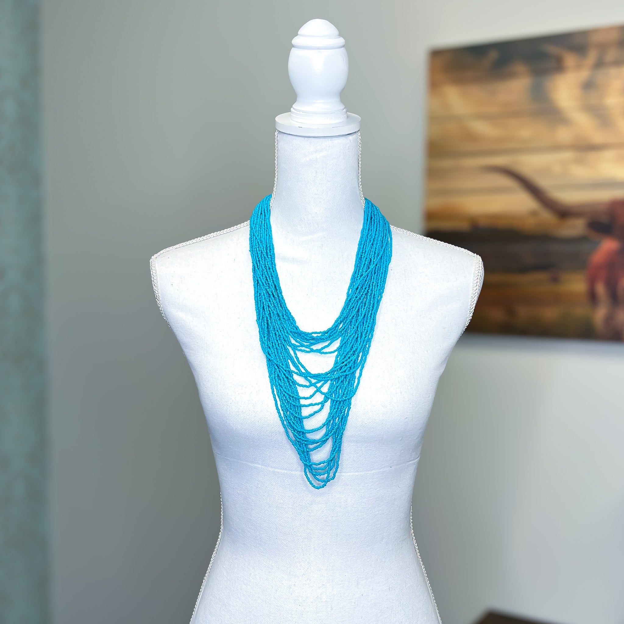 Turquoise Layered Bead Necklace sold by ZZs product image thumbnail 5
