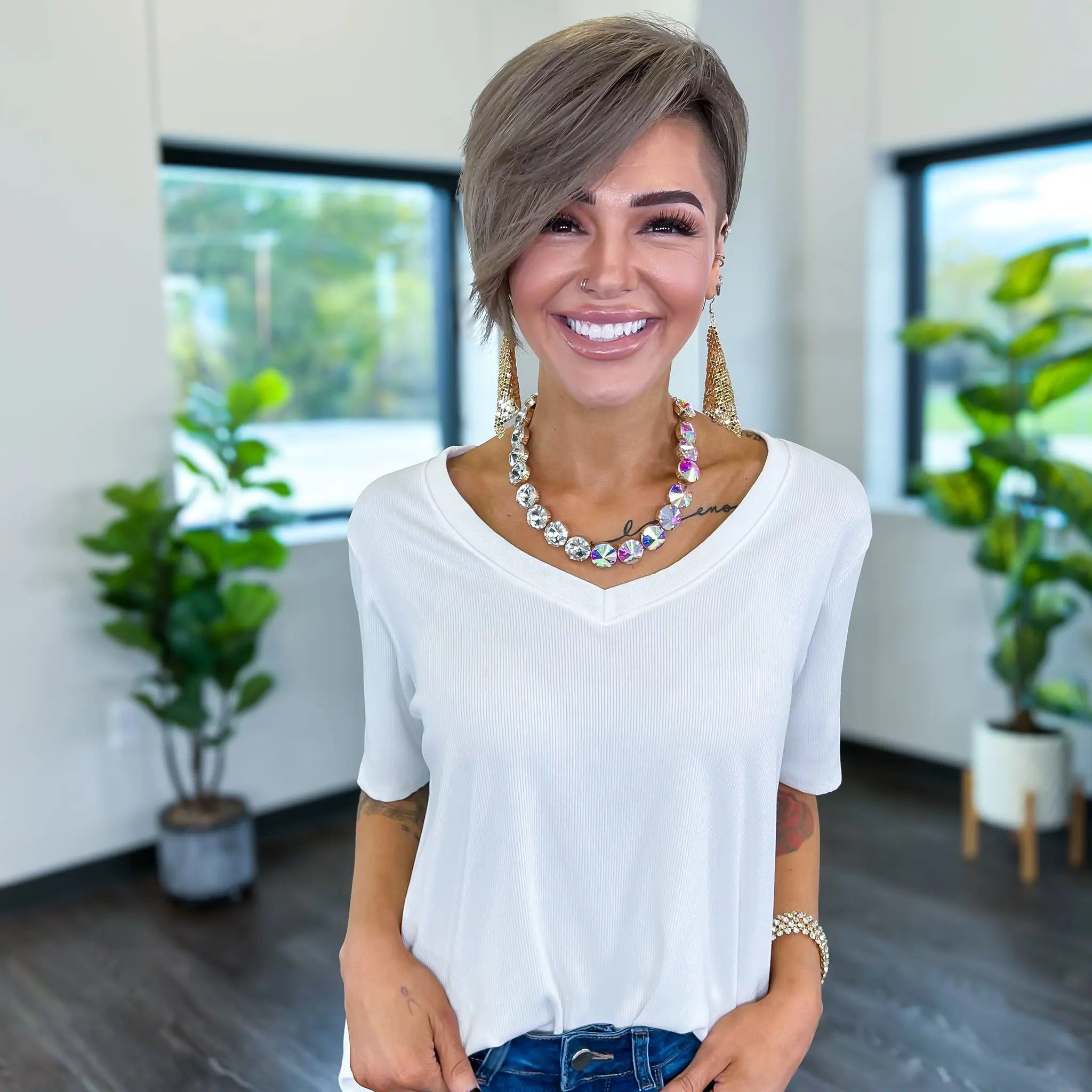 Gold Mesh Chain Earrings sold by ZZs product image thumbnail 5