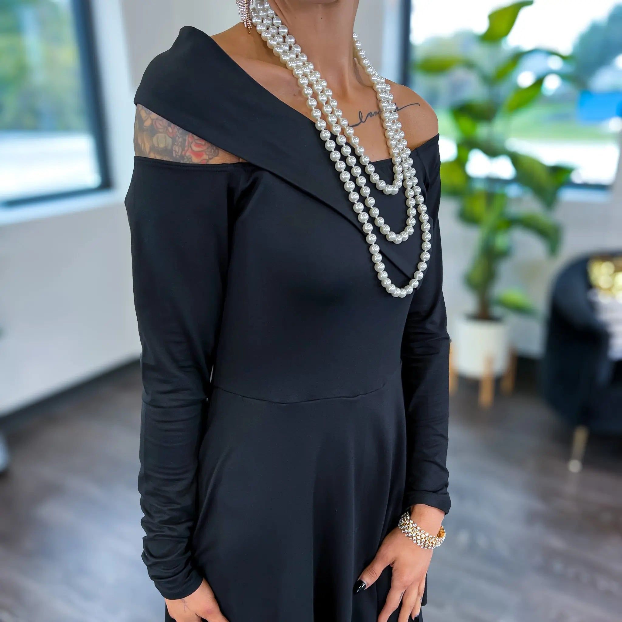 Black Asymmetrical Dress sold by ZZs product image thumbnail 5