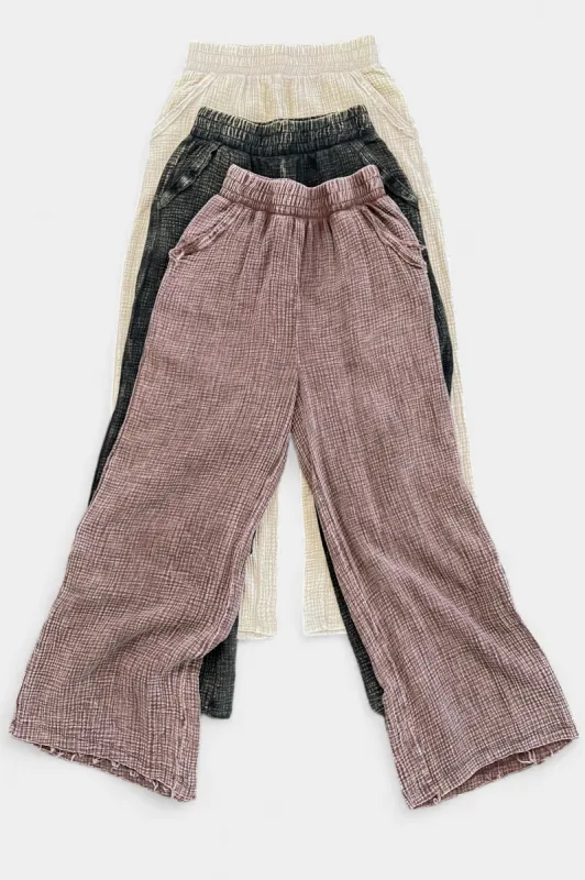 Gauze Elastic Waist Pants sold by ZZs