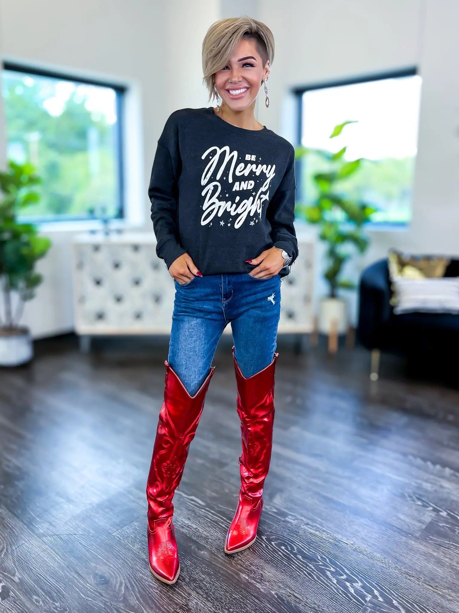 Be Merry Christmas Sweatshirt sold by ZZs product image thumbnail 4