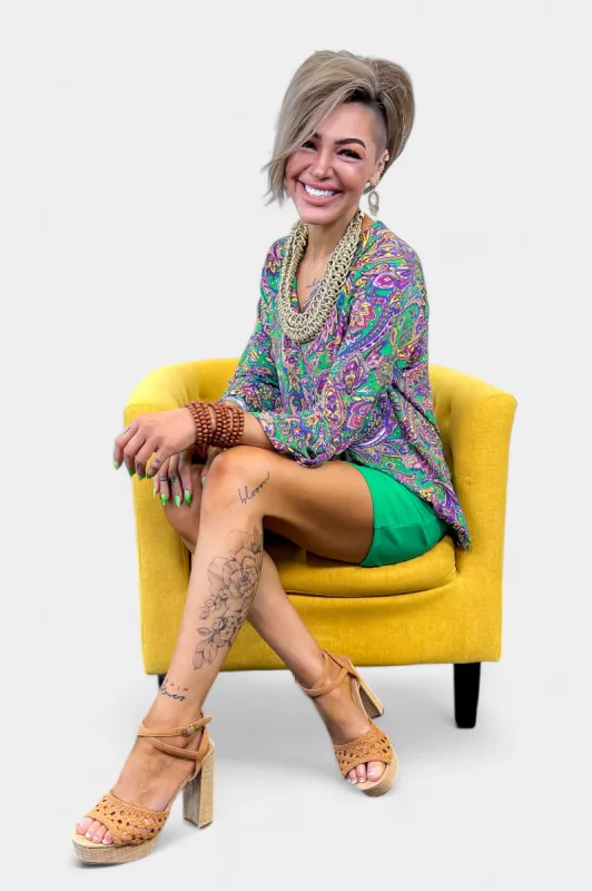 Green Multi Lizzy Top sold by ZZs