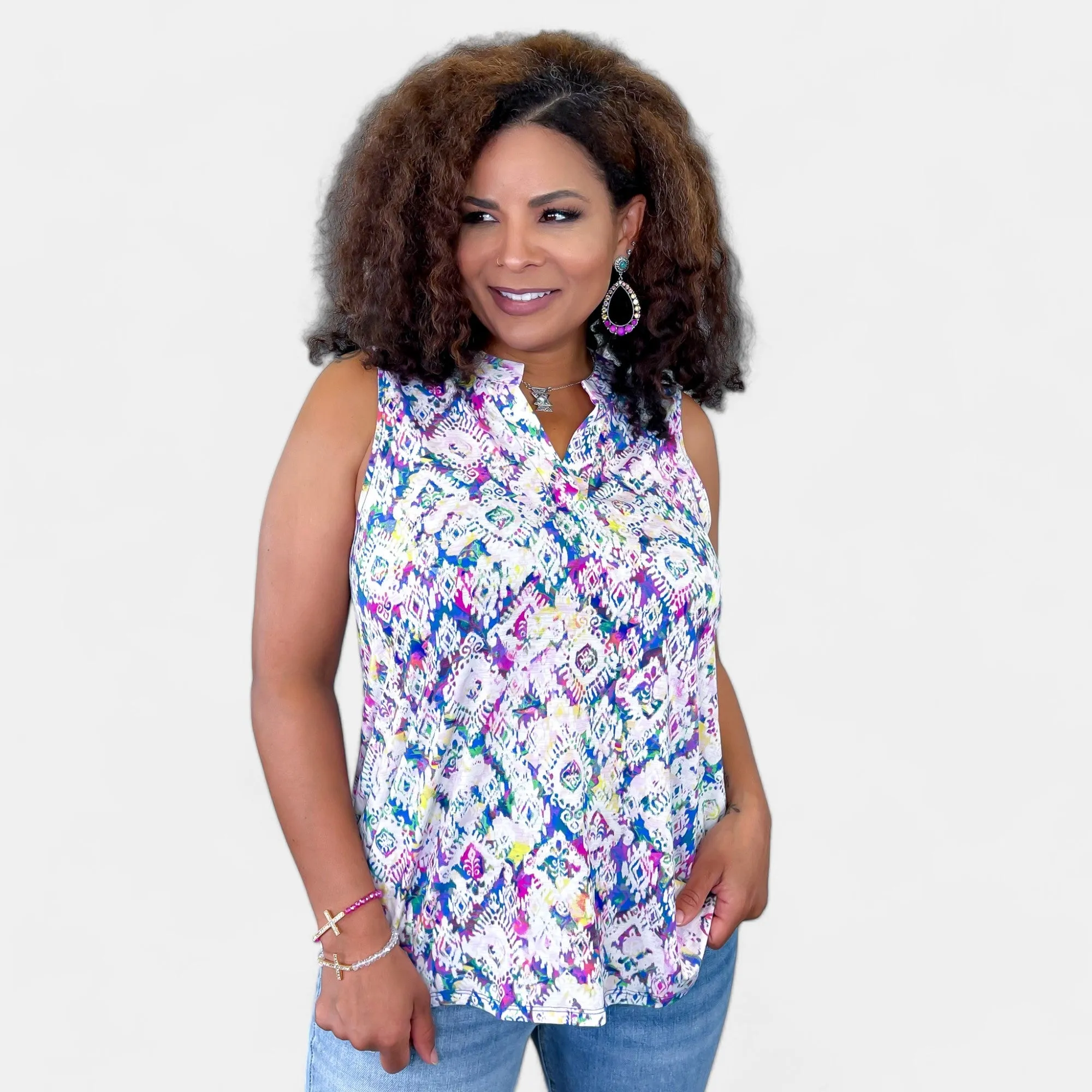 Royal Multi Aztec Lizzy Tank Top sold by ZZs product image thumbnail 2