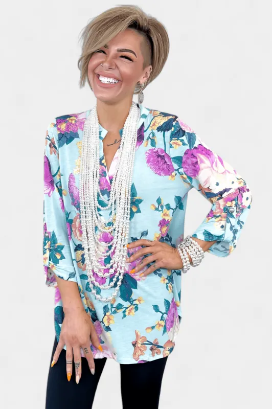 Sage Floral Lizzy Top sold by ZZs