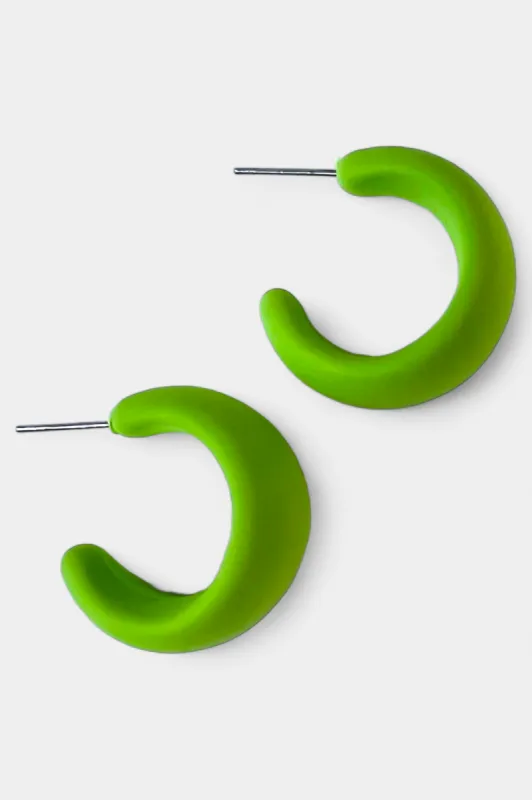 Green Matte Hoop Earrings sold by ZZs