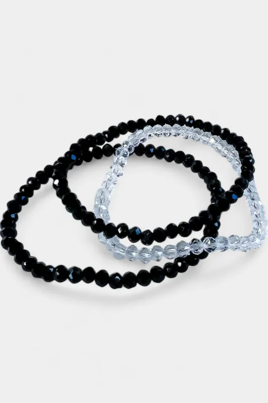 Black Faceted Beaded Stretch Bracelets sold by ZZs