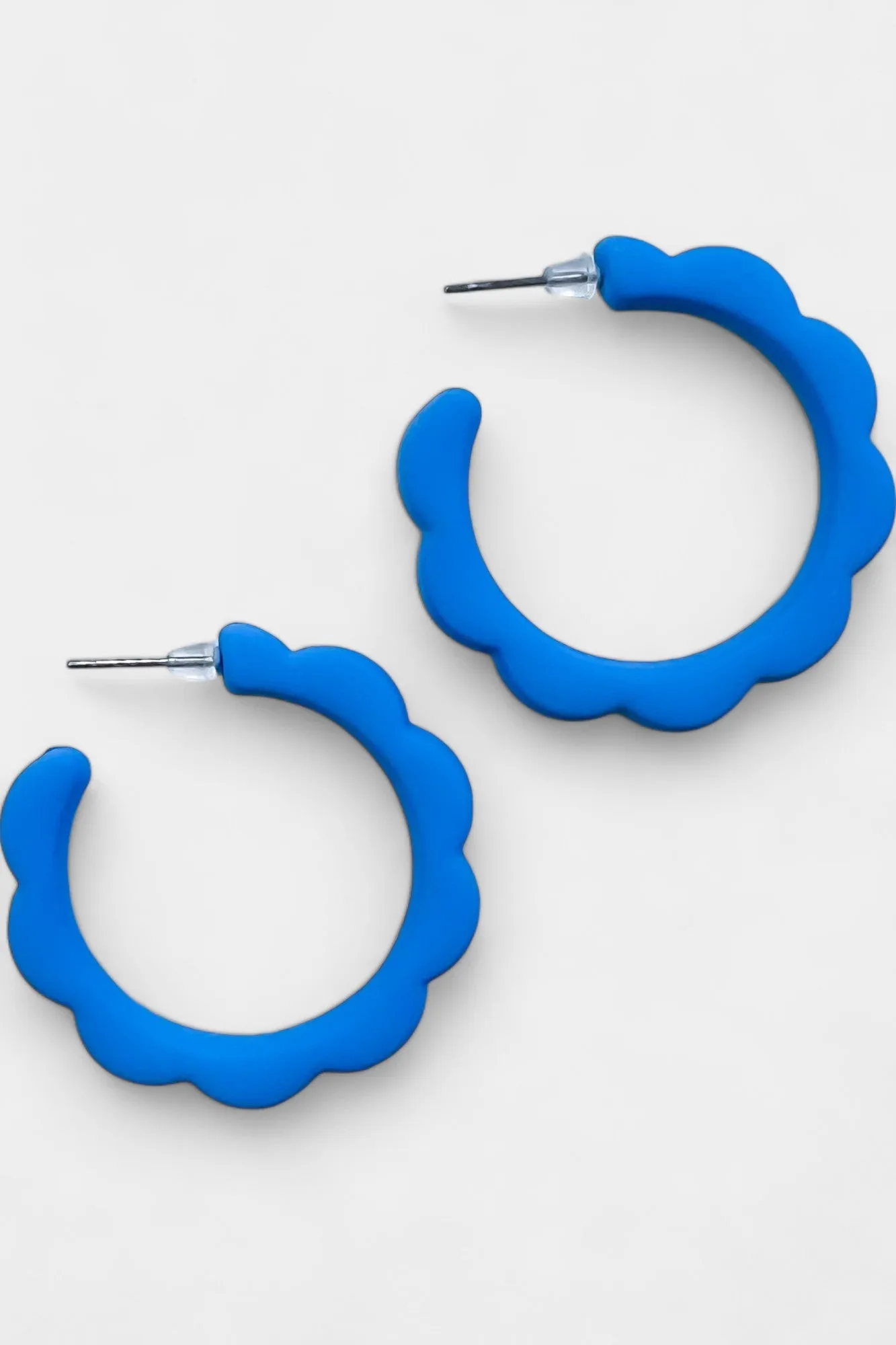 Blue Flower Hoop Earrings sold by ZZs product image thumbnail 3