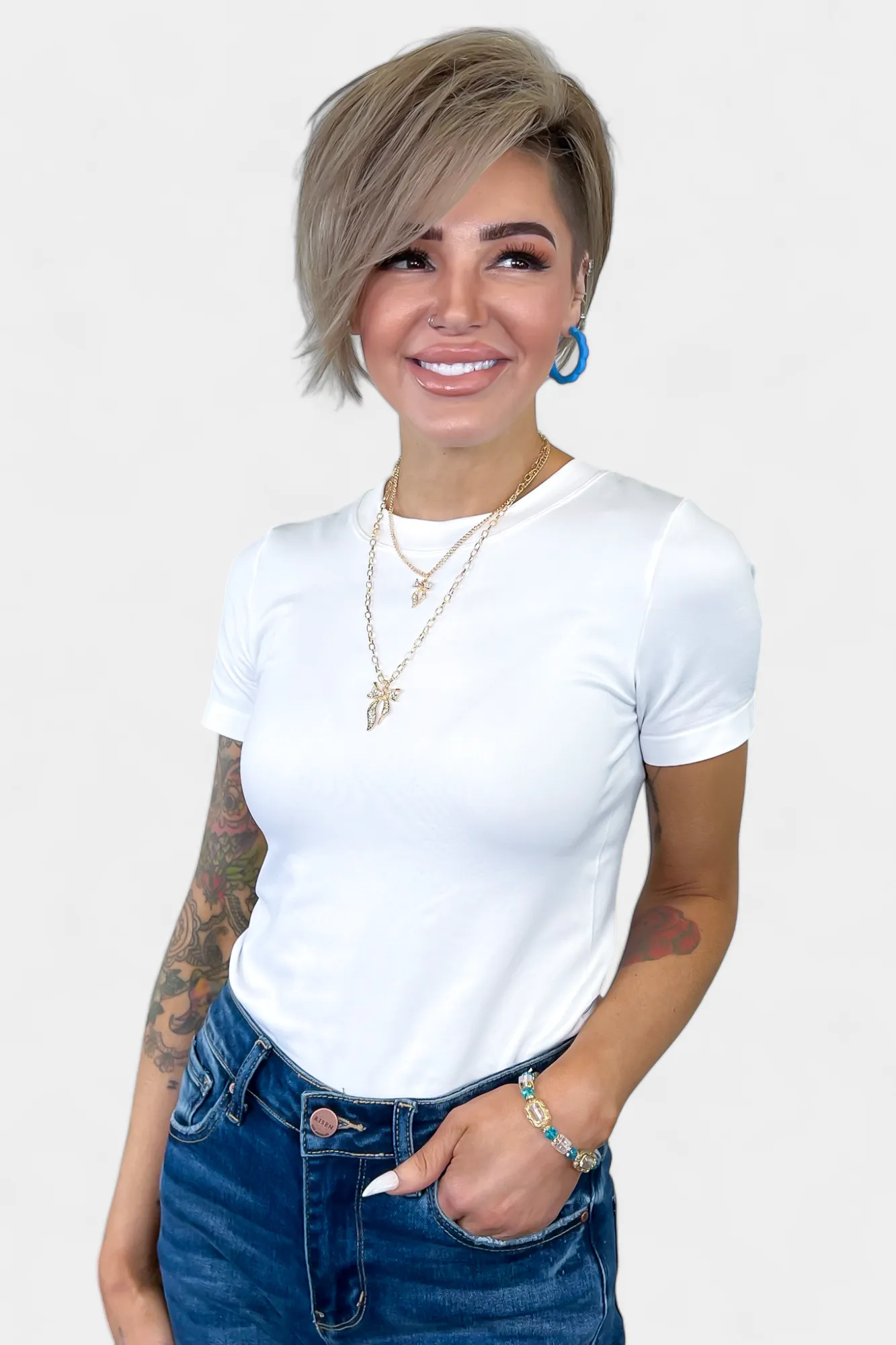 Blue Flower Hoop Earrings sold by ZZs product image thumbnail 2