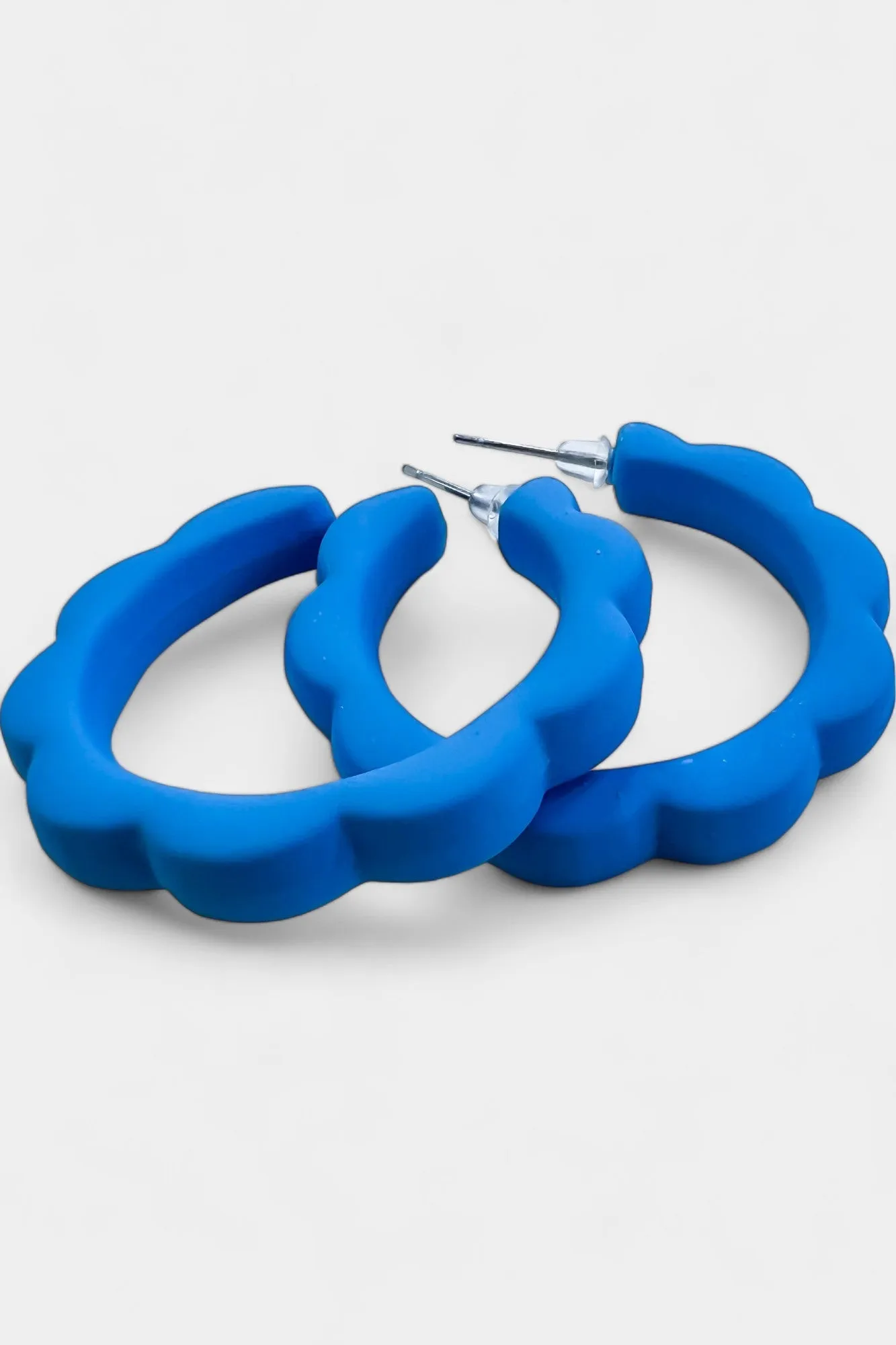 Blue Flower Hoop Earrings sold by ZZs product image thumbnail 4