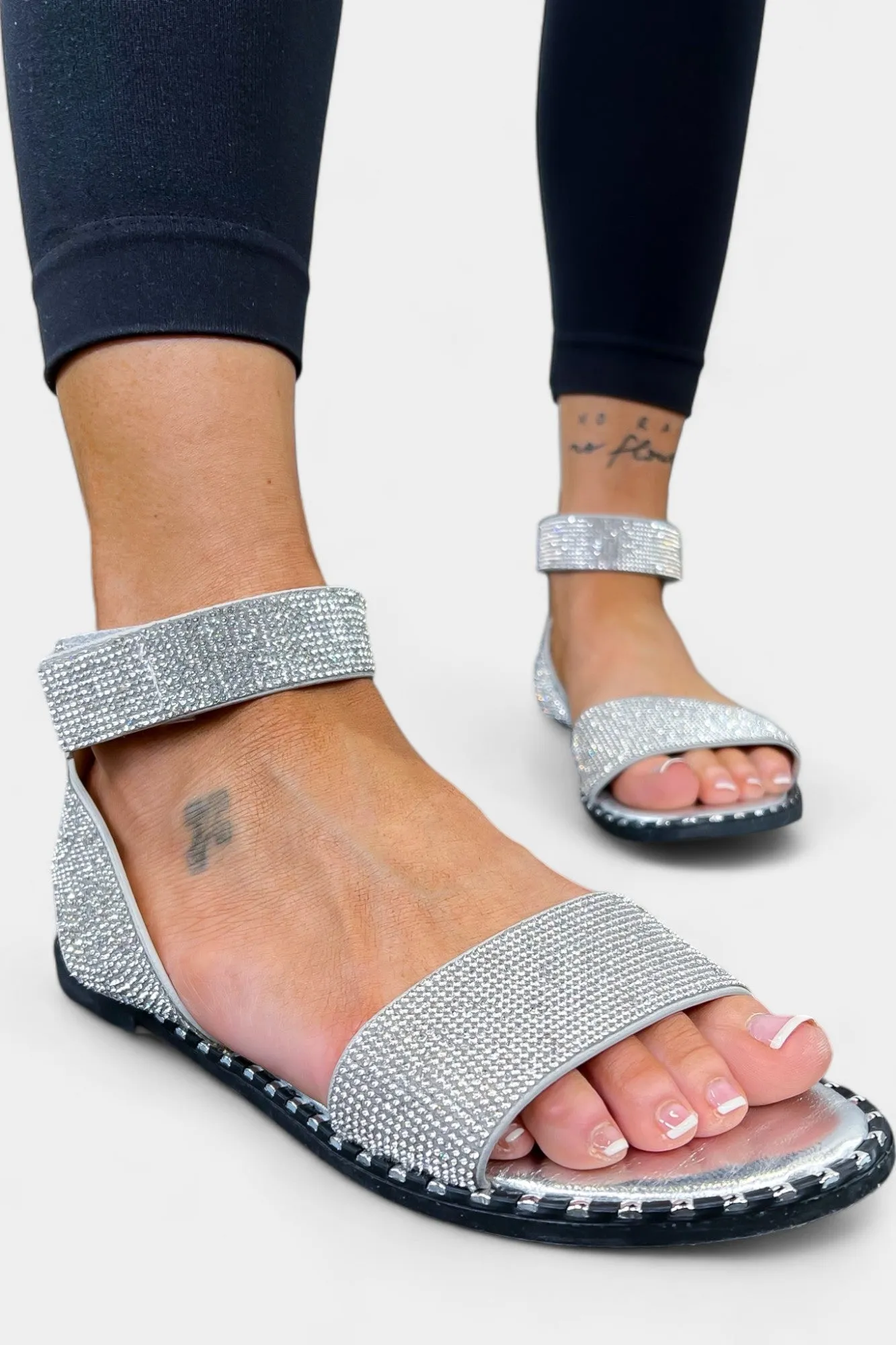 Silver Rhinestone Gladiator Sandals sold by ZZs product image thumbnail 2