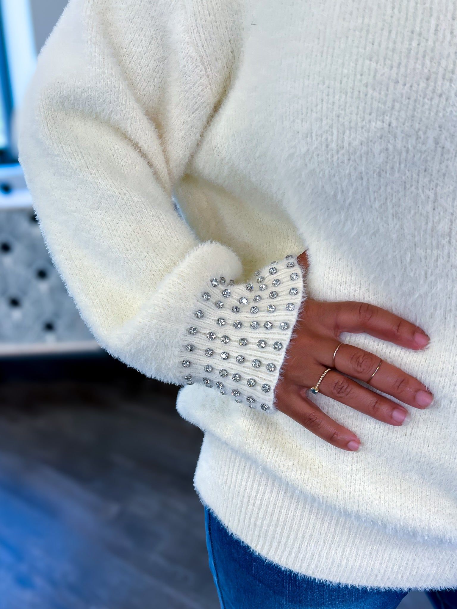Embellished Mohair Sweater | Cream sold by ZZs product image thumbnail 6
