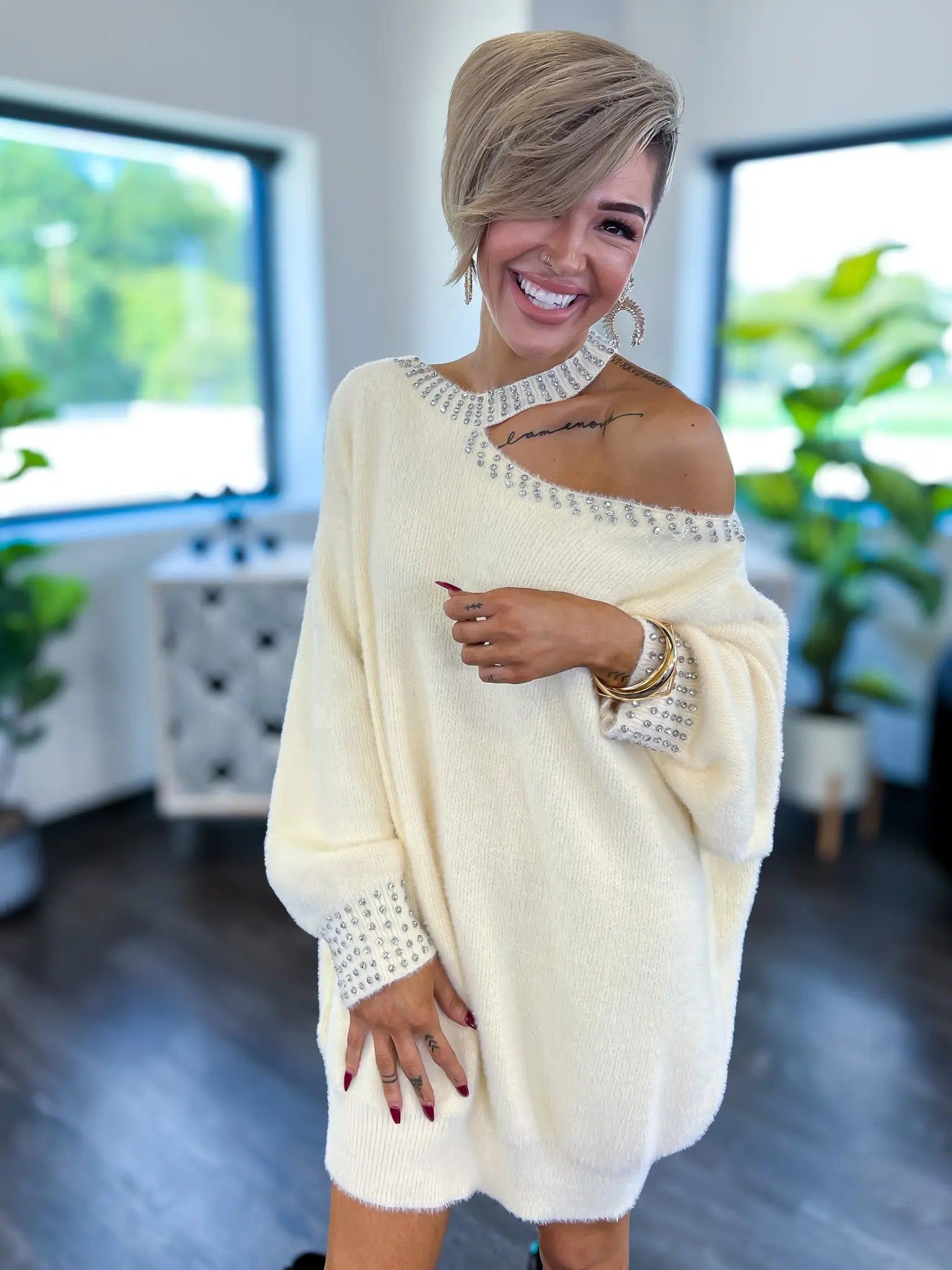 Embellished Mohair Sweater | Cream sold by ZZs product image thumbnail 4