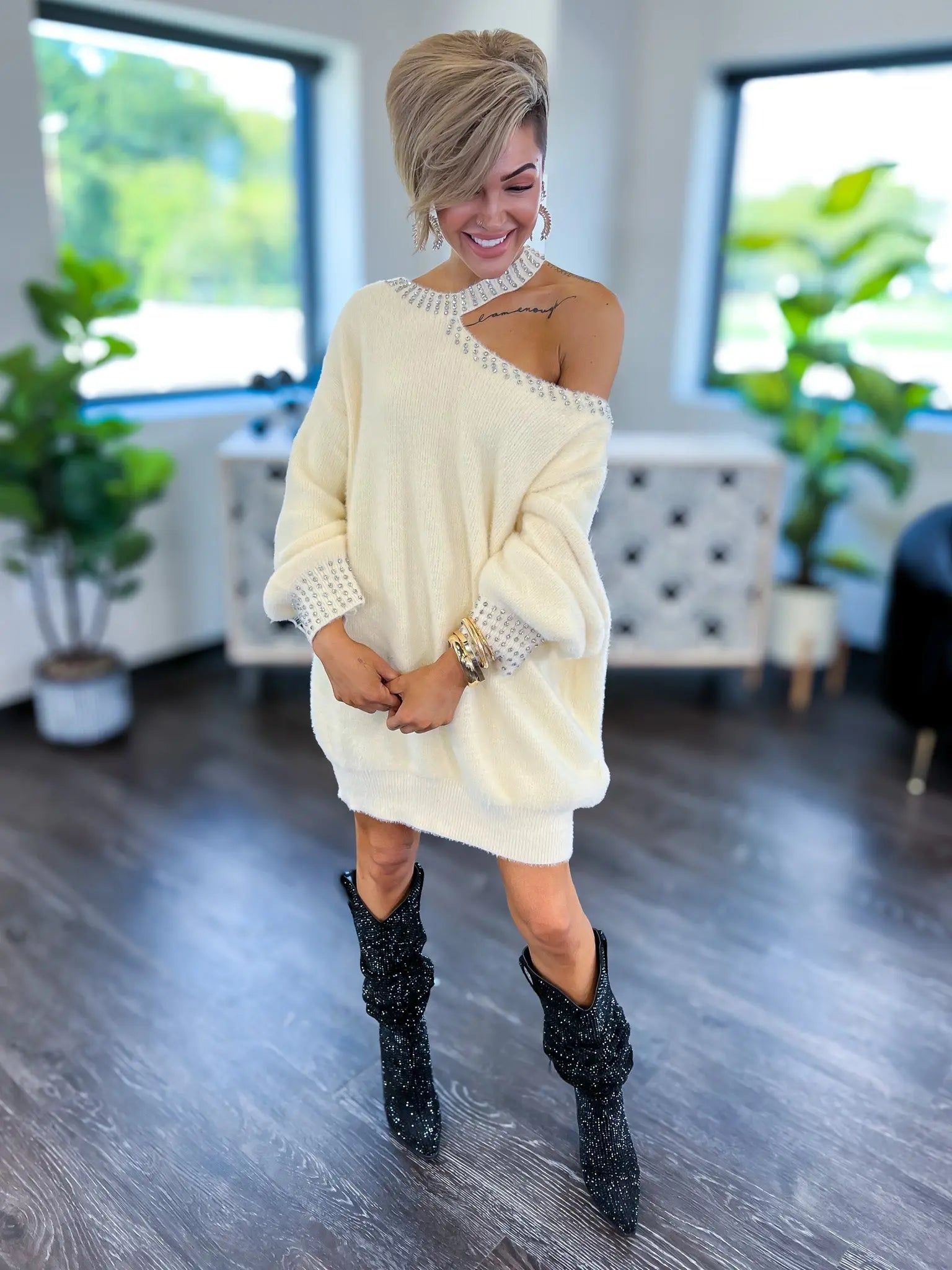 Embellished Mohair Sweater | Cream sold by ZZs product image thumbnail 2