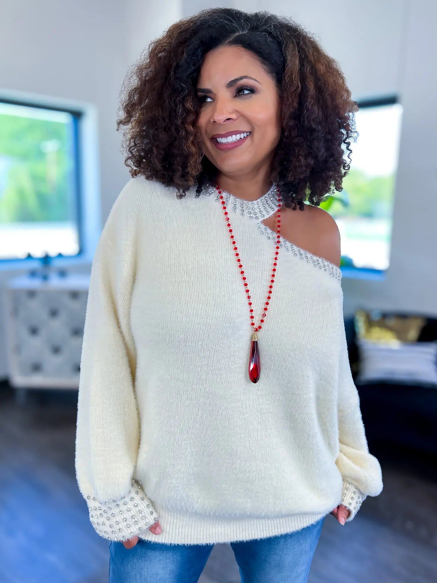 Embellished Mohair Sweater | Cream sold by ZZs product image thumbnail 10