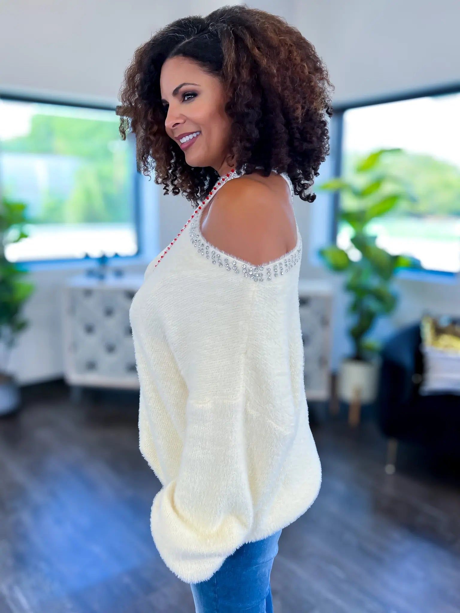 Embellished Mohair Sweater | Cream sold by ZZs product image thumbnail 9