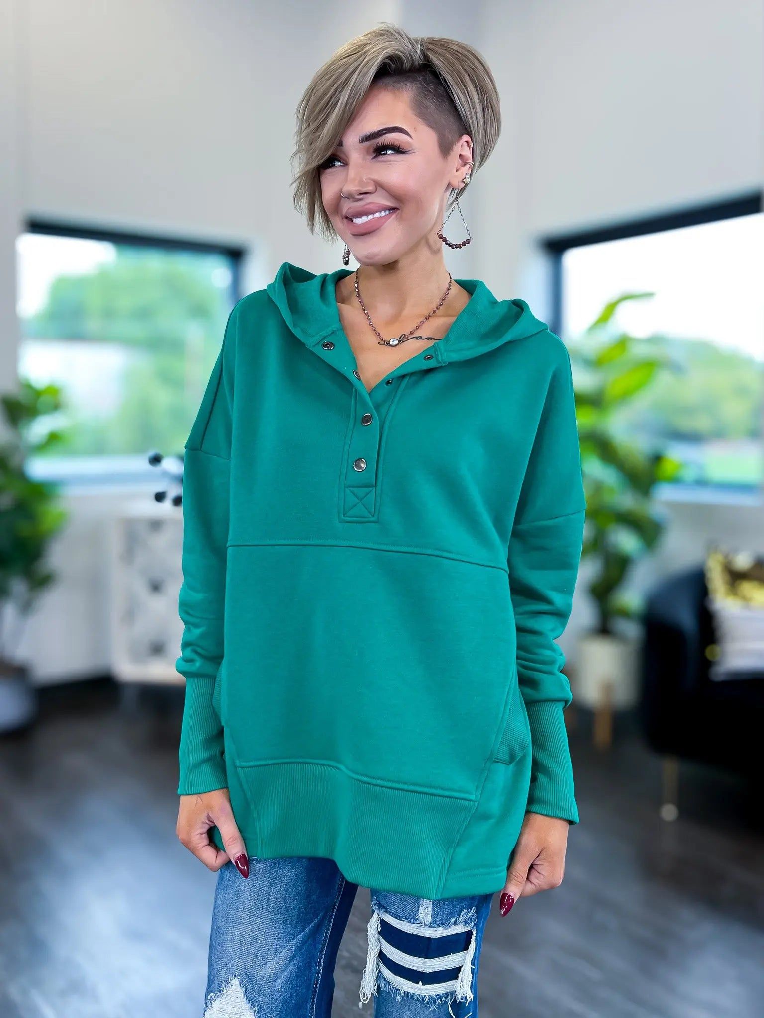 Hooded Pullover | Green sold by ZZs