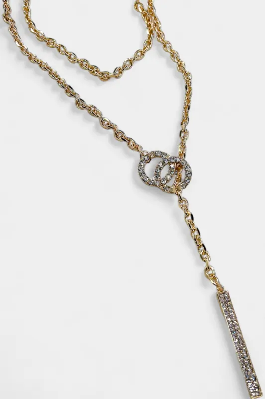 Gold Double Circle Necklace sold by ZZs