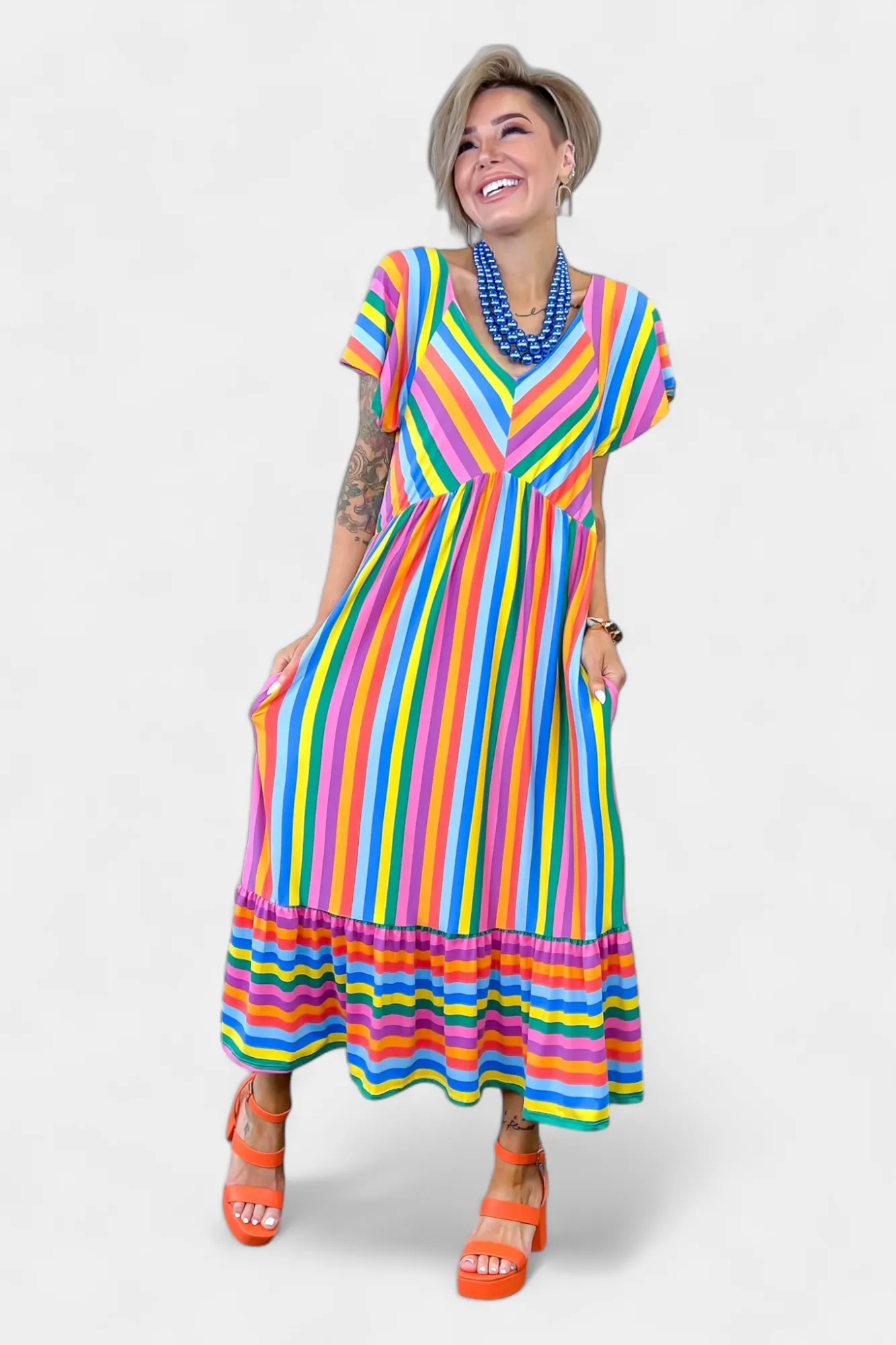 Orange Strappy Block Heels sold by ZZs product image thumbnail 5