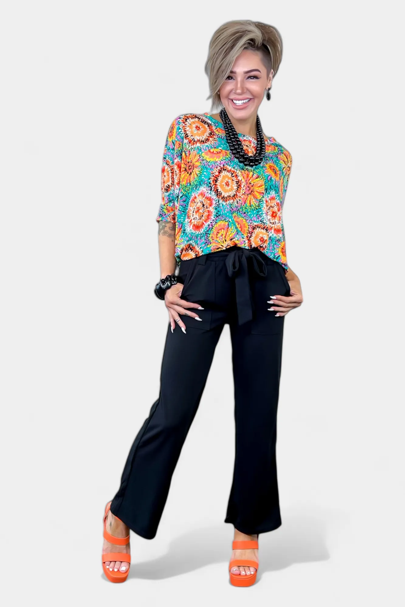 Orange Strappy Block Heels sold by ZZs product image thumbnail 3