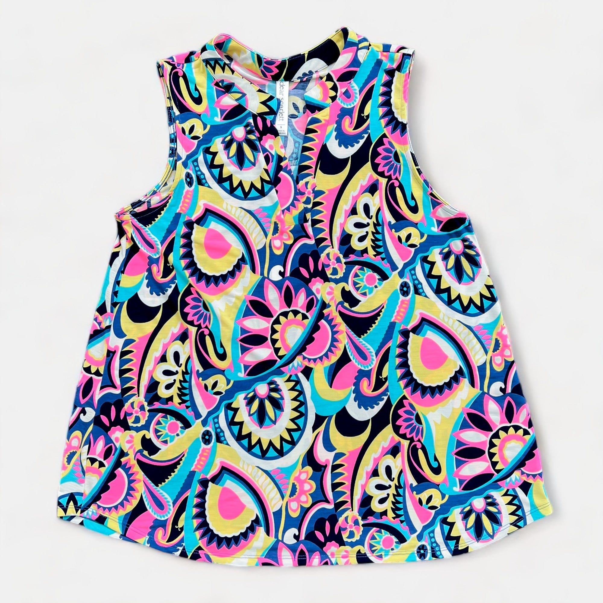 Teal Multi Abstract Lizzy Tank Top sold by ZZs product image thumbnail 2