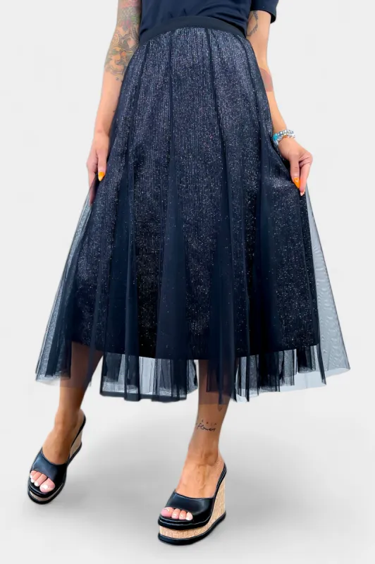Black Tulle Sparkle Maxi Skirt sold by ZZs