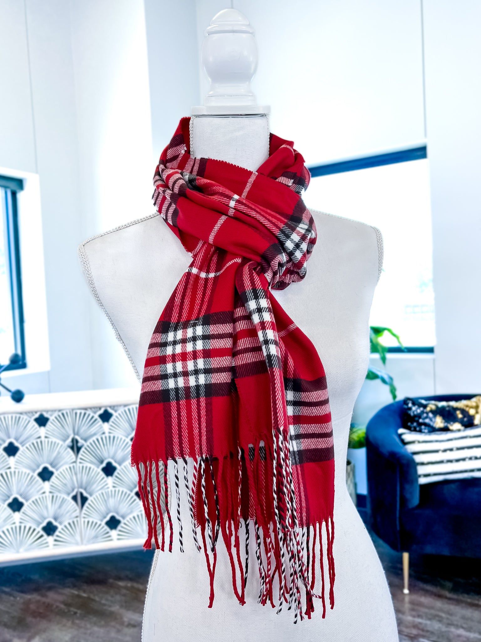 Plaid Scarf | Wine sold by ZZs product image thumbnail 6