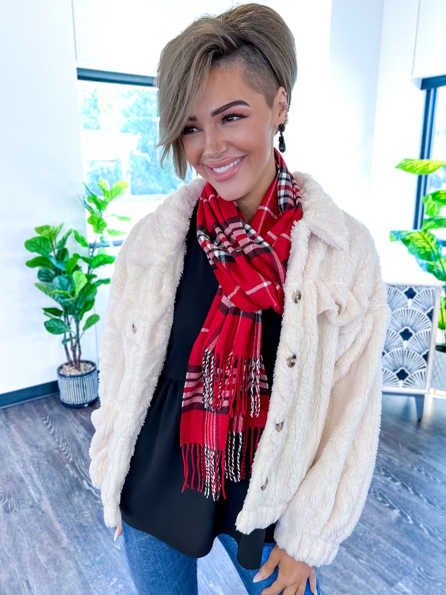 Plaid Scarf | Wine sold by ZZs product image thumbnail 5