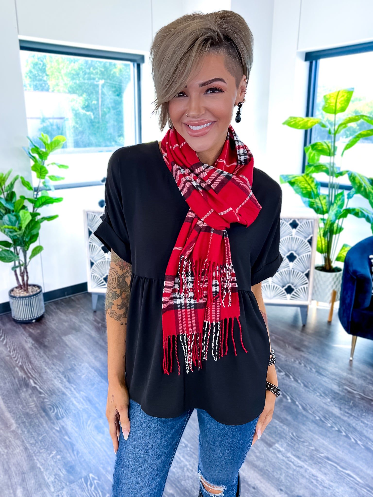 Plaid Scarf | Wine sold by ZZs product image thumbnail 7