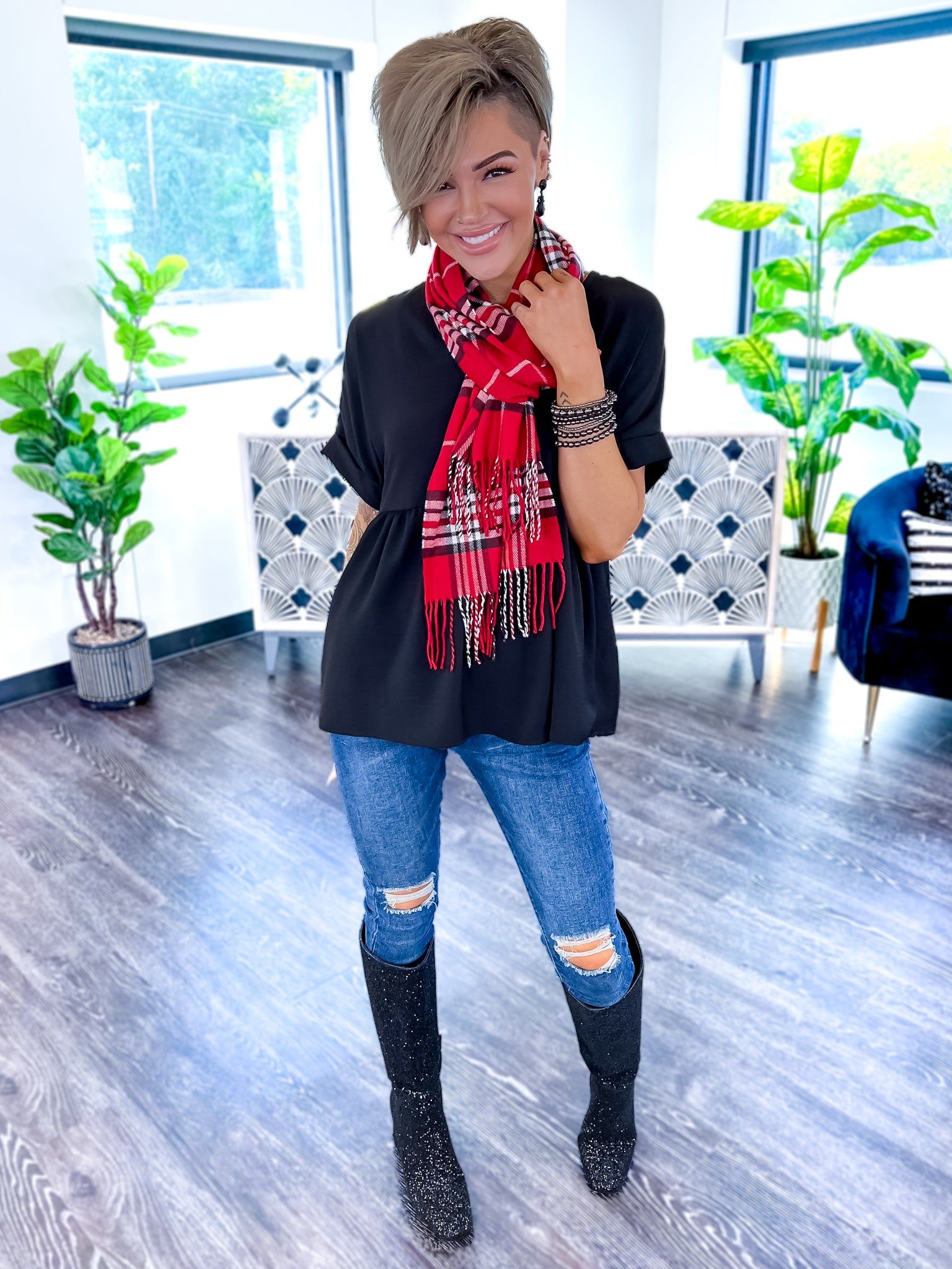 Plaid Scarf | Wine sold by ZZs product image thumbnail 3