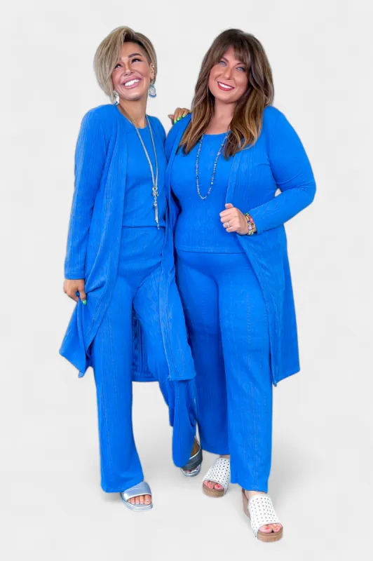 Blue Knit Cardigan Set sold by ZZs