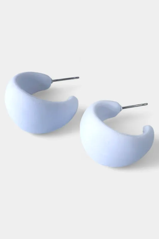 White Matte Hoop Earrings sold by ZZs