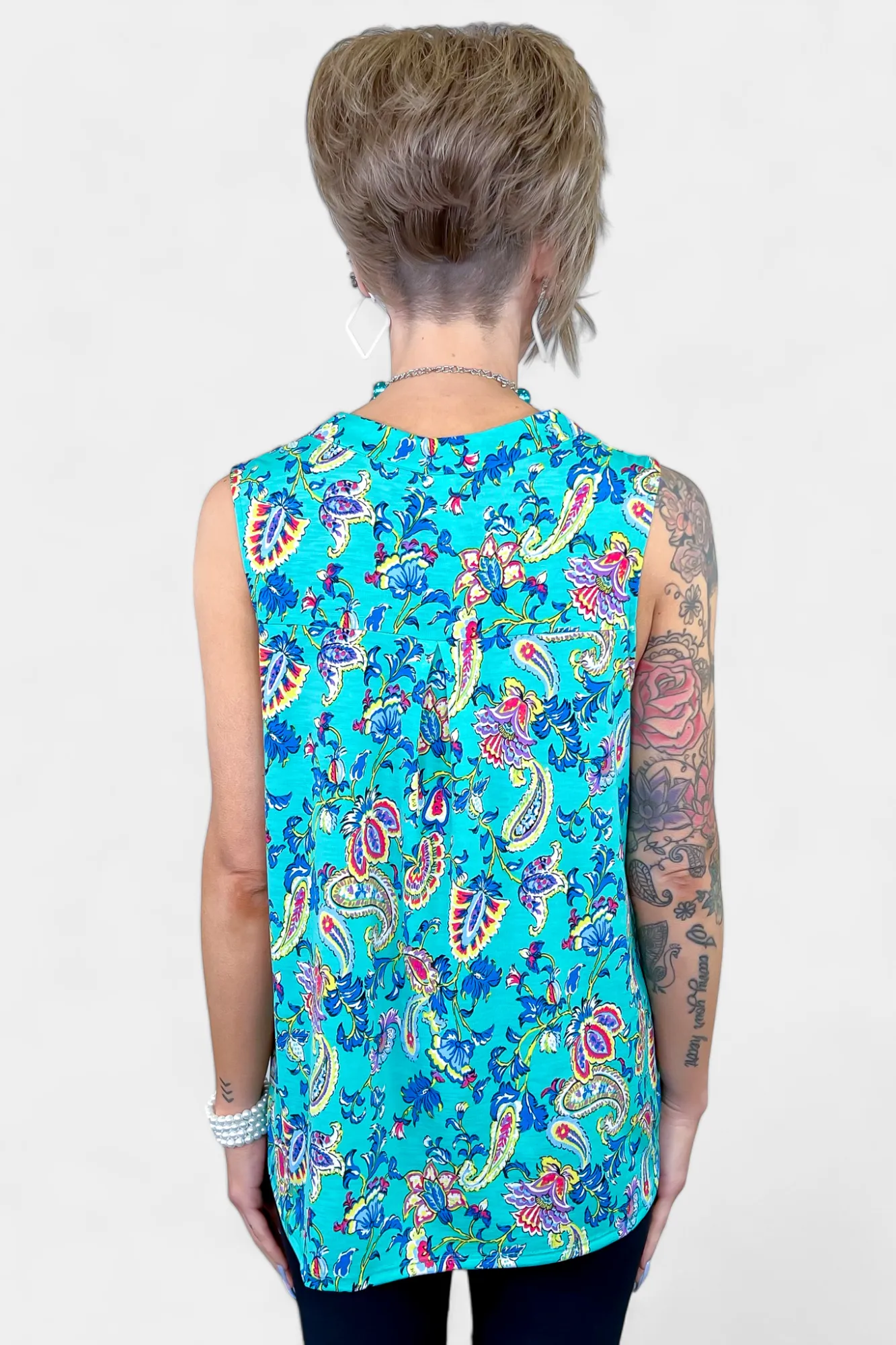 Emerald Multi Paisley Lizzy Tank Top sold by ZZs product image thumbnail 5